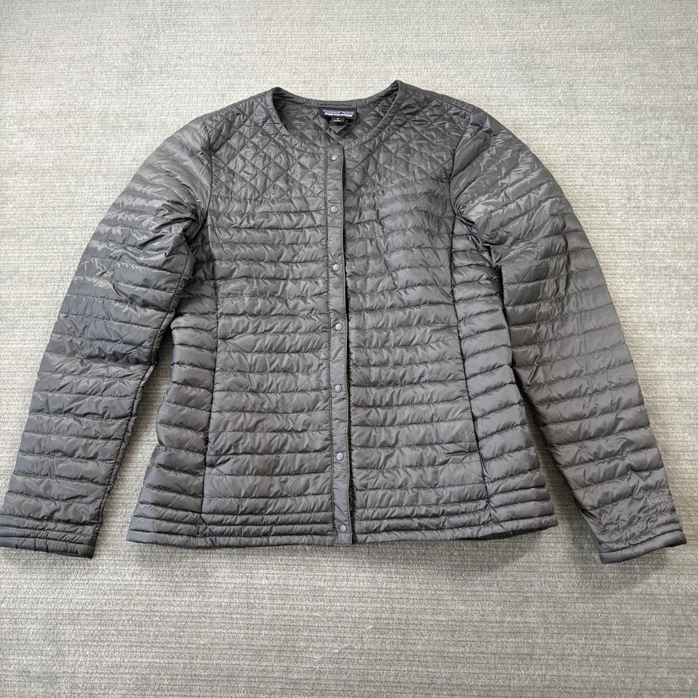 Patagonia Coastal Valley Down Collarless Duck Down Jacket Charcoal Gray Women S